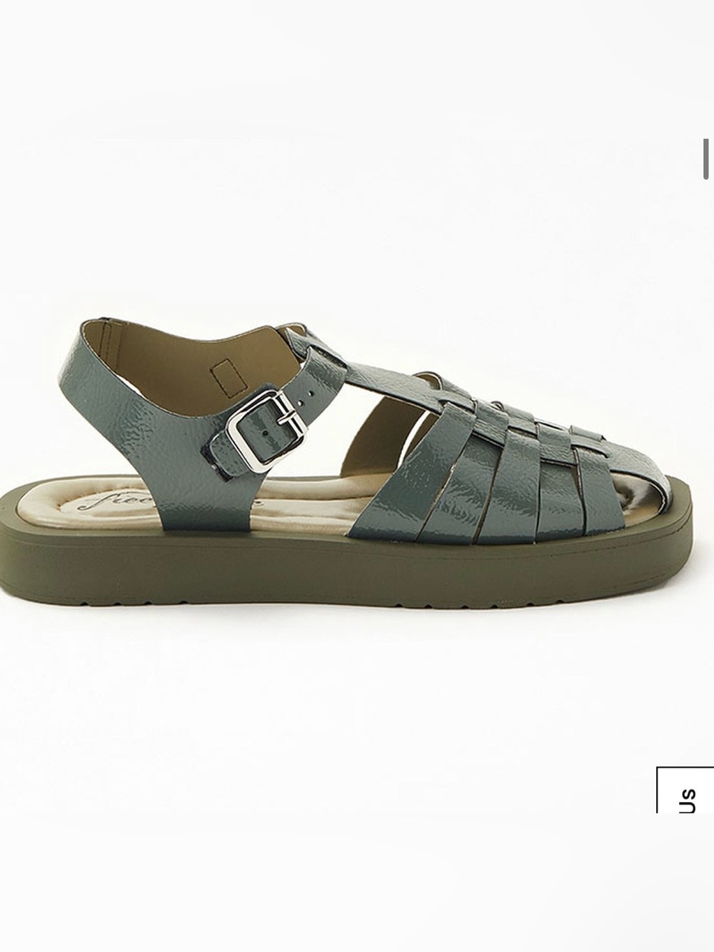 Free People Finn Fisherman Platform Sandals in Sea Serpent Green Sz 40 - Picture 3 of 9